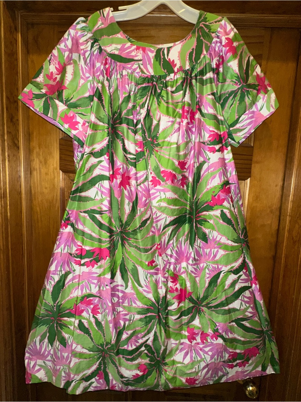Sears Floral Tropical Shift Dress in Green, Pink, White  MUMU Style